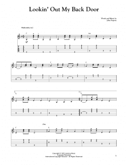 page one of Lookin' Out My Back Door (Solo Guitar Tab)