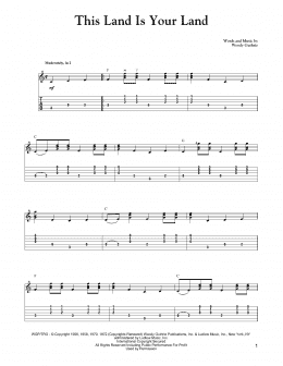 page one of This Land Is Your Land (Solo Guitar)