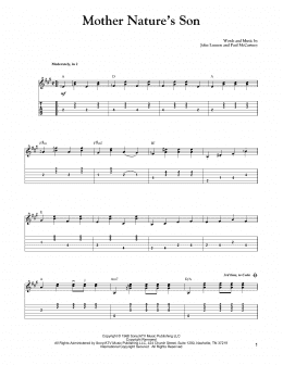 page one of Mother Nature's Son (Solo Guitar Tab)