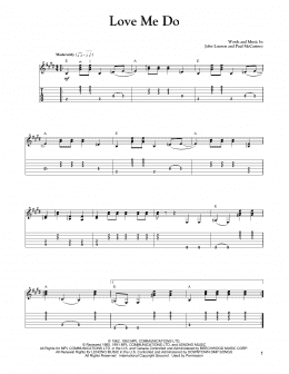 page one of Love Me Do (Solo Guitar Tab)