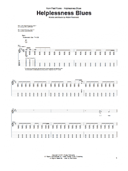 page one of Helplessness Blues (Guitar Tab)