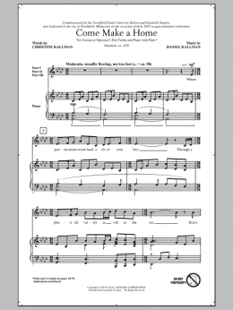 page one of Come Make A Home (3-Part Treble Choir)
