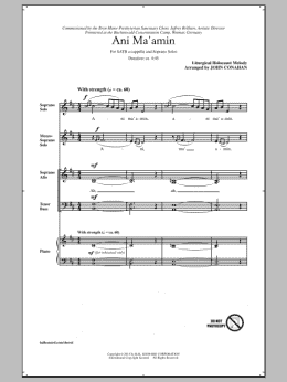page one of Ani Ma'amin (SATB Choir)