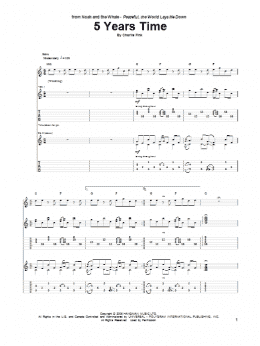 page one of 5 Years Time (Guitar Tab)