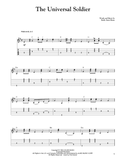 page one of The Universal Soldier (Solo Guitar Tab)