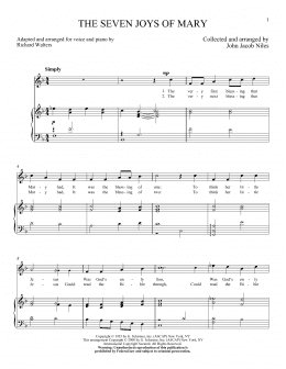 page one of The Seven Joys Of Mary (Piano & Vocal)