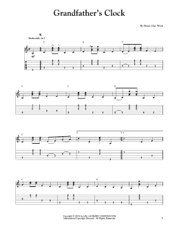 page one of Grandfather's Clock (Solo Guitar Tab)