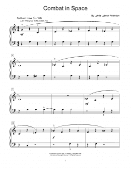 page one of Combat In Space (Educational Piano)