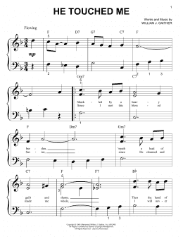 page one of He Touched Me (Big Note Piano)