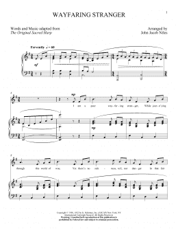 page one of Wayfaring Stranger (Piano & Vocal)