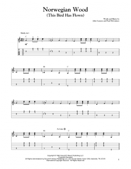 page one of Norwegian Wood (This Bird Has Flown) (Solo Guitar)