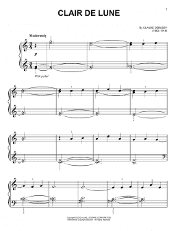 page one of Clair de Lune (Very Easy Piano)
