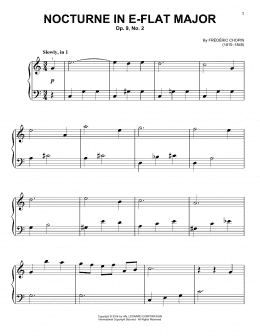 page one of Nocturne In E Flat Major Op.9 No.2 (Very Easy Piano)