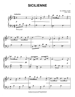page one of Sicilienne (Easy Piano)