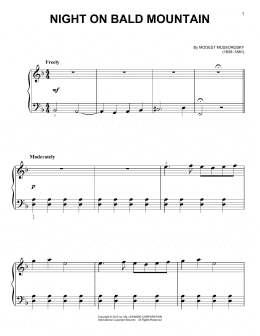 page one of Night On Bald Mountain (Easy Piano)