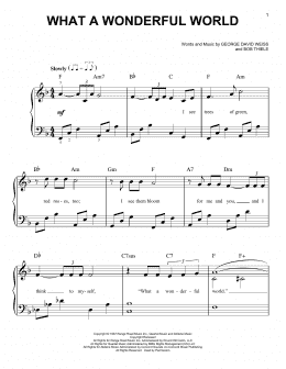 page one of What A Wonderful World (Very Easy Piano)