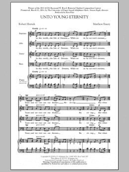 page one of Unto Young Eternity (SATB Choir)