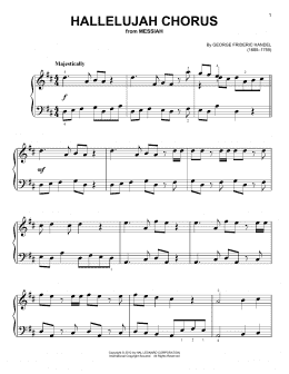 page one of Hallelujah Chorus (Easy Piano)