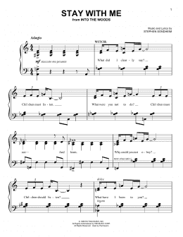 page one of Stay With Me (from Into The Woods) (Easy Piano)