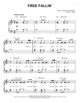 page one of Free Fallin' (Very Easy Piano)
