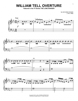 page one of William Tell Overture (Easy Piano)