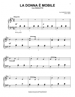page one of La donna e mobile (Easy Piano)