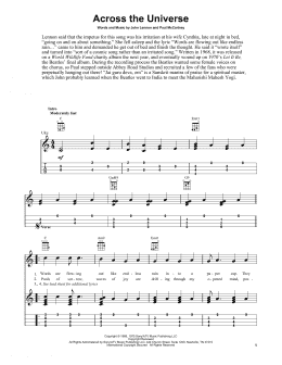 page one of Across The Universe (Easy Ukulele Tab)
