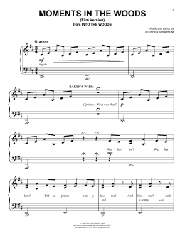 page one of Moments In The Woods (Film Version) (from Into The Woods) (Easy Piano)