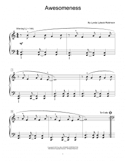 page one of Awesomeness (Educational Piano)