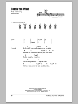 page one of Catch The Wind (Mandolin Chords/Lyrics)