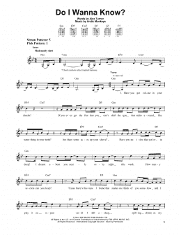 page one of Do I Wanna Know? (Easy Guitar)