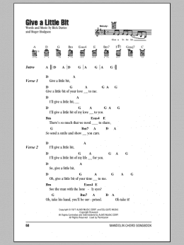 page one of Give A Little Bit (Mandolin Chords/Lyrics)