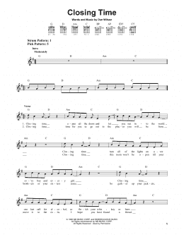 page one of Closing Time (Easy Guitar)