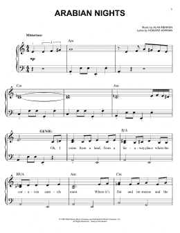 page one of Arabian Nights (from Aladdin: The Broadway Musical) (Easy Piano)