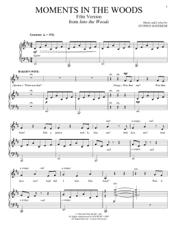 page one of Moments In The Woods (Film Version) (from Into The Woods) (Piano & Vocal)