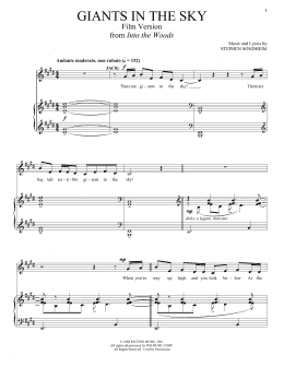 page one of Giants In The Sky (Film Version) (from Into The Woods) (Piano & Vocal)