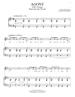 page one of Agony (Film Version) (from Into The Woods) (Piano & Vocal)