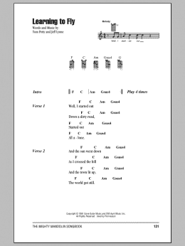 page one of Learning To Fly (Mandolin Chords/Lyrics)