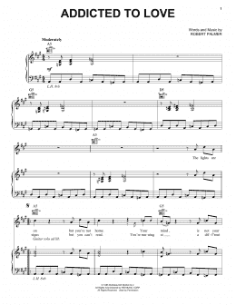 page one of Addicted To Love (Piano, Vocal & Guitar Chords (Right-Hand Melody))