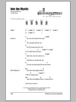 page one of Into The Mystic (Mandolin Chords/Lyrics)