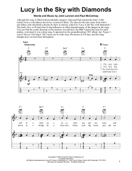 page one of Lucy In The Sky With Diamonds (Easy Ukulele Tab)