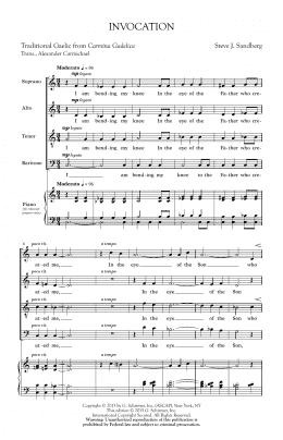 page one of Invocation (SATB Choir)