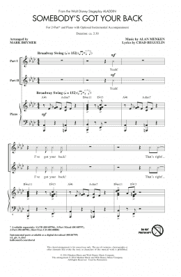 page one of Somebody's Got Your Back (2-Part Choir)