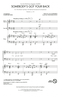 page one of Somebody's Got Your Back (3-Part Mixed Choir)