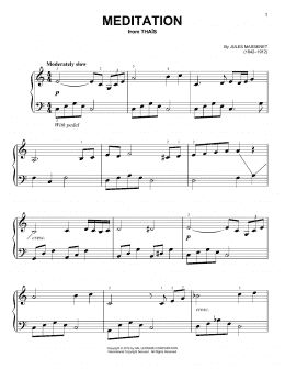 page one of Meditation (Easy Piano)