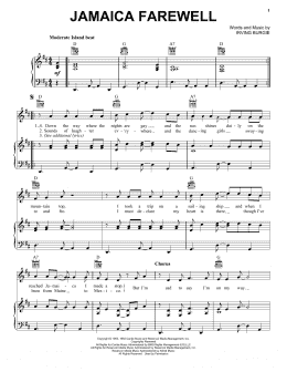 page one of Jamaica Farewell (Piano, Vocal & Guitar Chords (Right-Hand Melody))