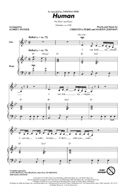 page one of Human (SSA Choir)