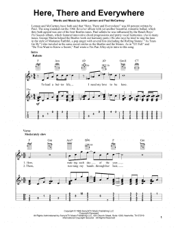 page one of Here, There And Everywhere (Easy Ukulele Tab)