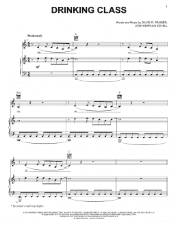 page one of Drinking Class (Piano, Vocal & Guitar Chords (Right-Hand Melody))