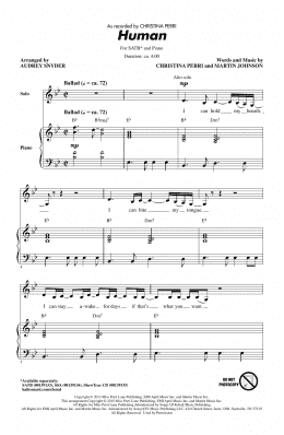 page one of Human (SATB Choir)